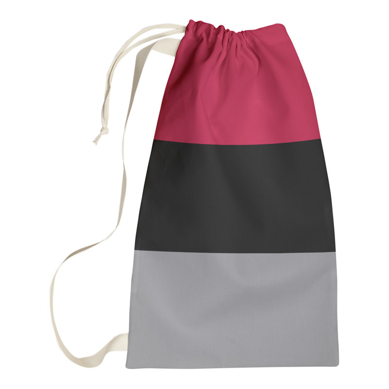 Toronto Fabric Laundry Bag with Handles, Large ( 36" x 28" x 1.5"), Red/Black/Silver