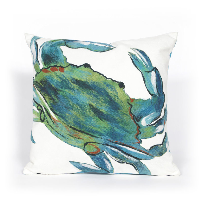 Vision III Blue Crab Outdoor Square Pillow Cover & Insert