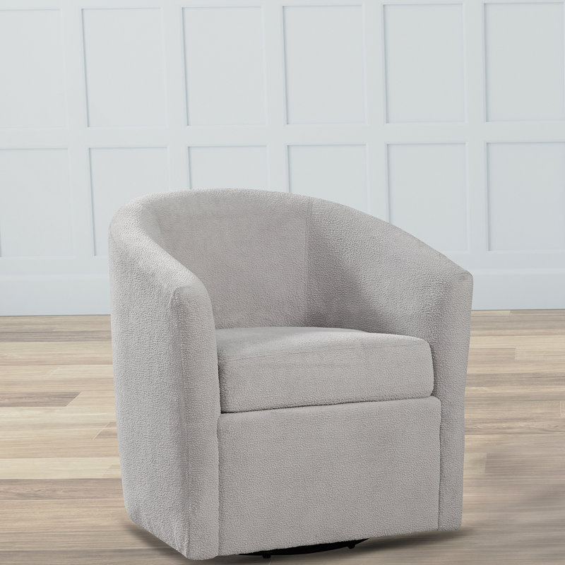 Chaise d'appoint pivotante en tonneau Oaklynn, Gris