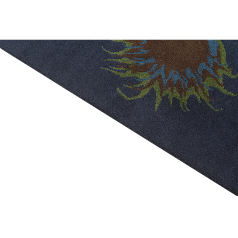 7 Ft Rectangle Pineland Navy Blue Rug