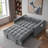 3-in-1  Convertible Sofa With Adjustable Backrest, 2 Side Pockets And 2 Pillows-1428339340