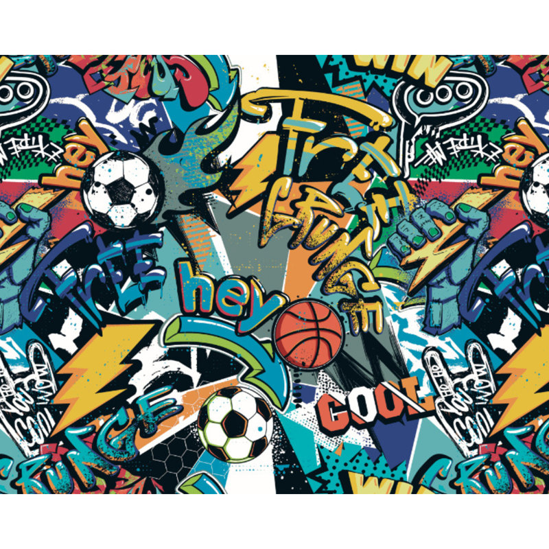Fredrico Matte Wall Mural, Blue, 280cm L x 350cm W