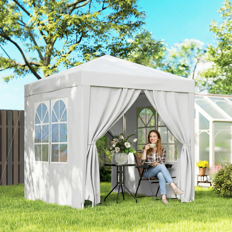 2m x 2m Steel Pop-Up Gazebo, White