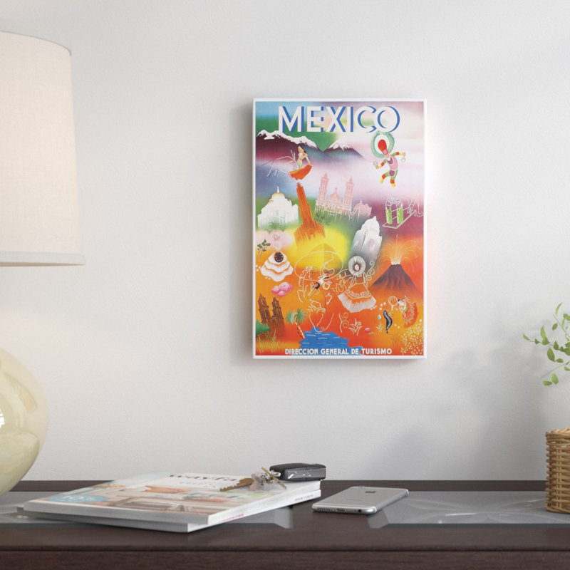 « Mexique : tourisme III' publicité Vintage sur toile, 26" H x 18" L x 1,5" D