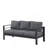 73" All-Weather Aluminum Patio Sofa, 3 Seat Outdoor Couch With  Thick Dark Gray Cushions & Gray Frame-1138673616-1138673629