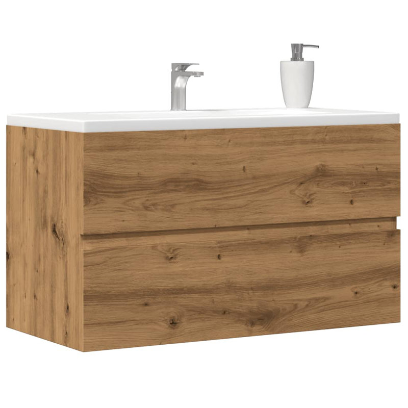 80 mm Single Double Bathroom Vanity Base, Artisan Oak