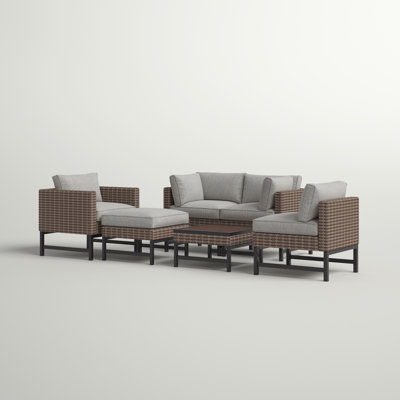 Hesse 5 - Person Patio Conversation Set with Cushions
