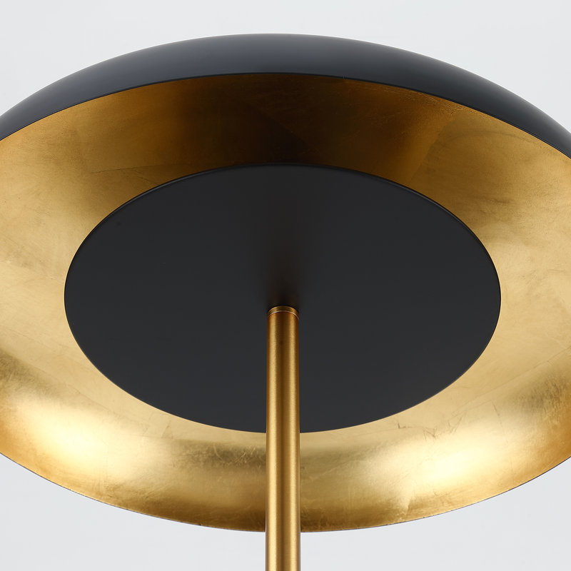 63'' Modern Metal Floor Lamp with Indirect Lighting, Black/Gold, Matte Black