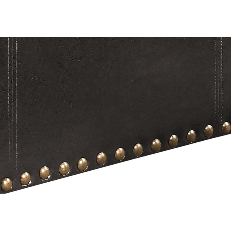 Convertible Leather Storage Bench With 2 Black Ottomans For Living Room, Nail Heads Style, 16" H X 39.68" W 40" D Bench, 13" 13.5" Ottomans, To Table, Great Feature,