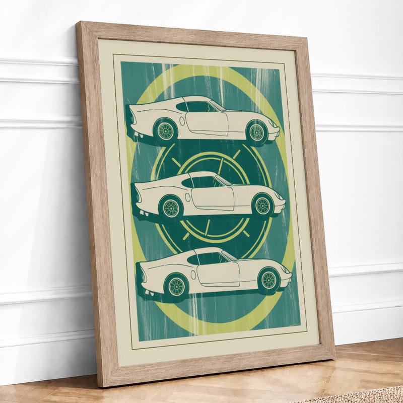 Velocity Trilogy Retro - Framed Print, Oak, A3 - 42.0 x 29.7 cm