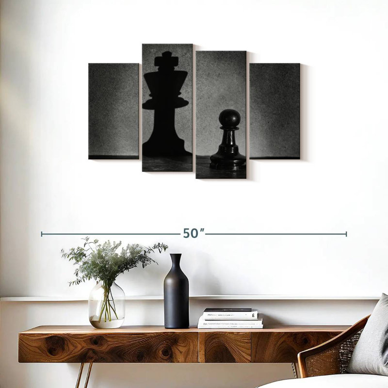 Senne Chess Pawn King Shadow, H 22 po x l 36 po
