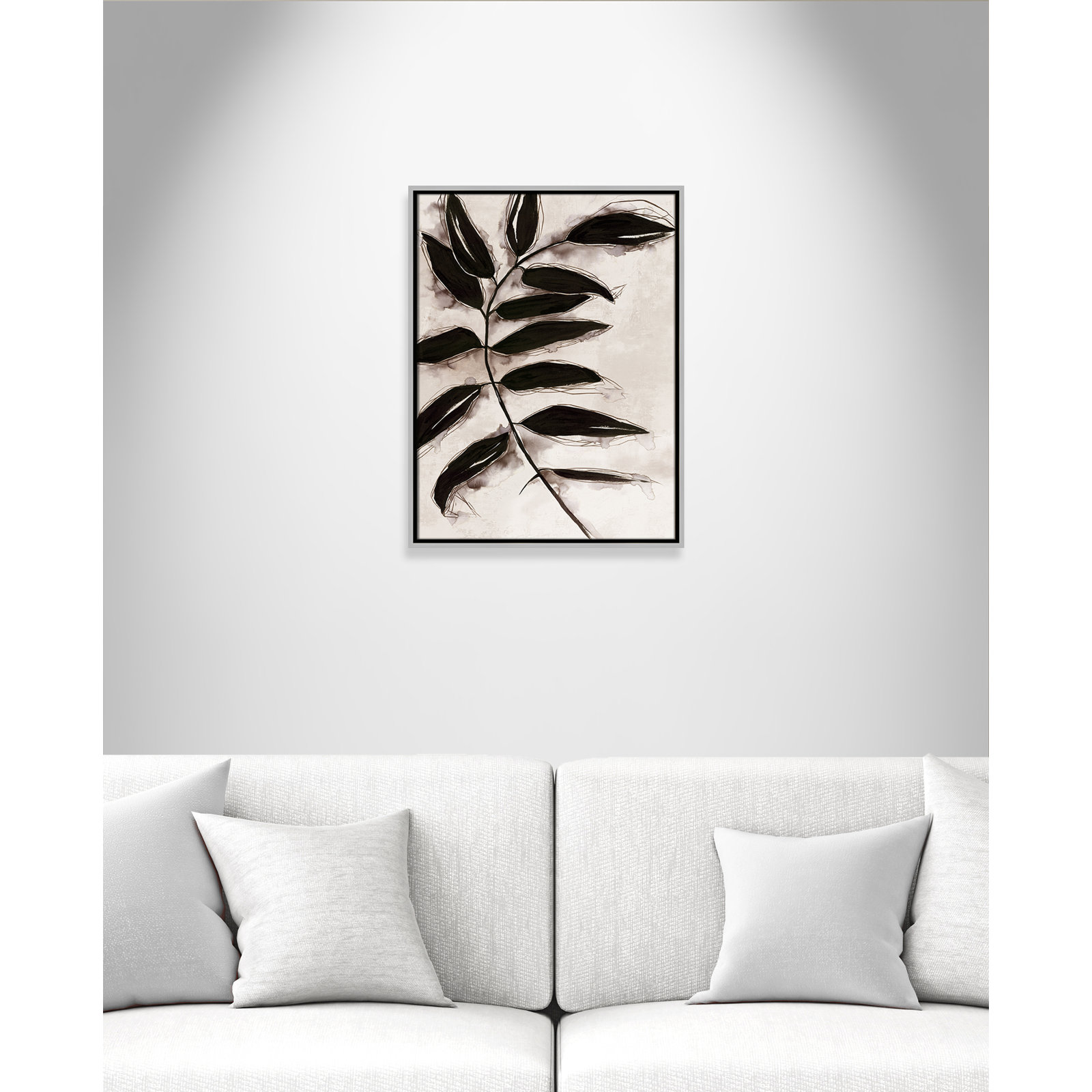 Leaves "Leaves II" Print, 25.5" H x 19.5" W x 2" D, Silver Framed