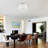 4-Light Modern Semi Flush Mount Ceiling Lamp, White Frosted Acrylic Shade
