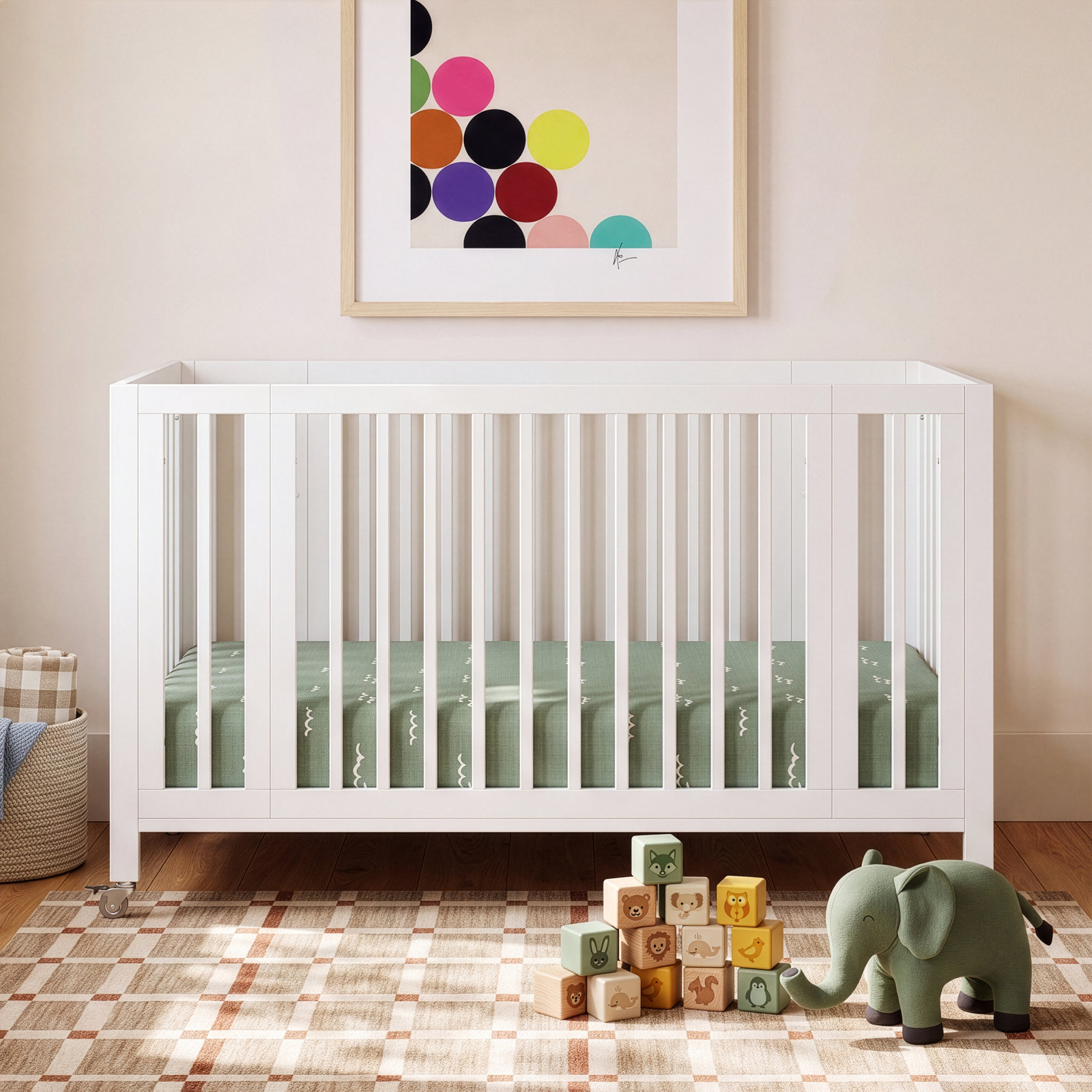 Rolli 9-in-1 Convertible Crib, White