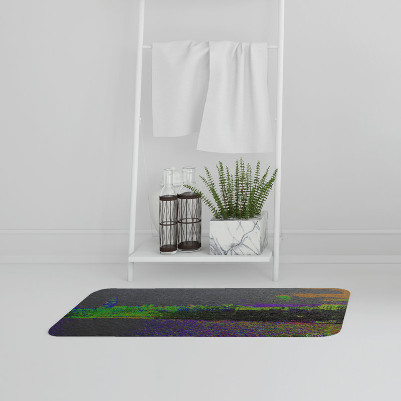 Behanan Non-Slip Bath Rug, Grey/Green/Blue