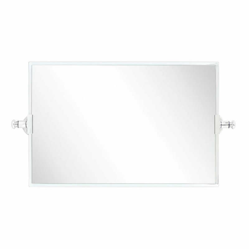 Miroir rectangulaire carré pivotant pour meuble-lavabo de fenêtre Corrente Pivot-N-View, Chrome