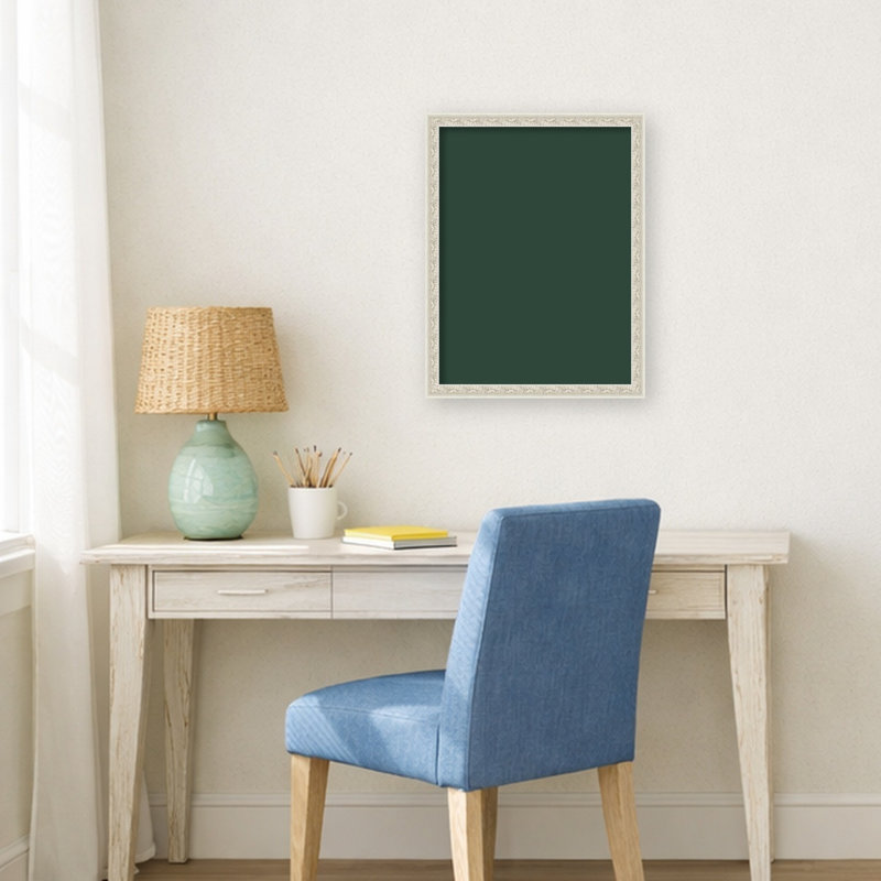 Tableau d'affichage en tissu encadré, 20 x 26, vert forêt, babillard pour l'organisation murale, Argent Bethany