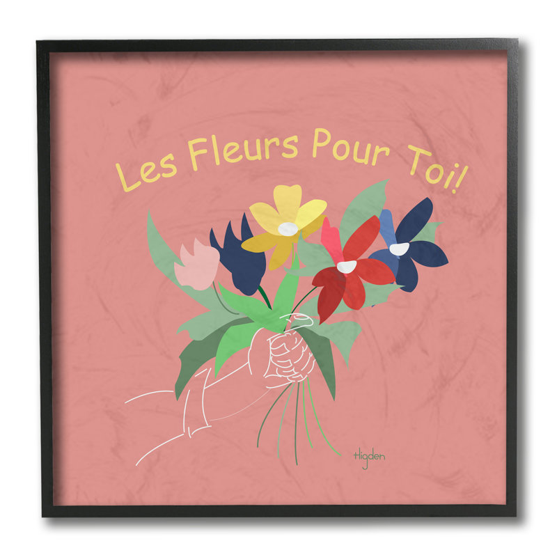 «French Les Fleurs Pour Toi» par Mark Higden, reproduction d'art graphique, H 36 po x l 36 po x 1,5 po, Toile tendue