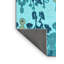 Tapis bleu / bleu sarcelle abstrait en polyester tissé à la machine-2107159378