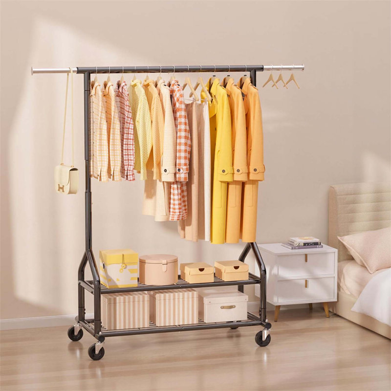 Bonville Adjustable Rolling Clothing Rack, Black