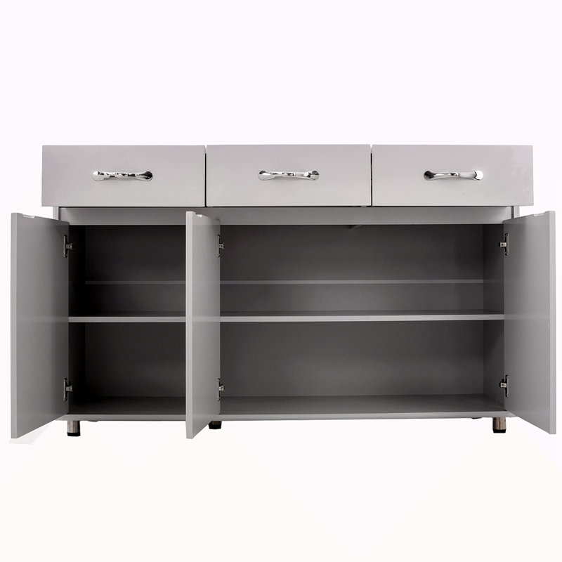 Three Doors Side Table-Grey