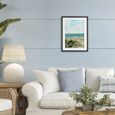 Modern Coastal Grasses Framed Print Under Glass, design by Brook Page