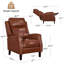 Fauteuil inclinable en cuir véritable à grain supérieur manuel H 43,7 po x l 28,7 po Evridiki-1329280129