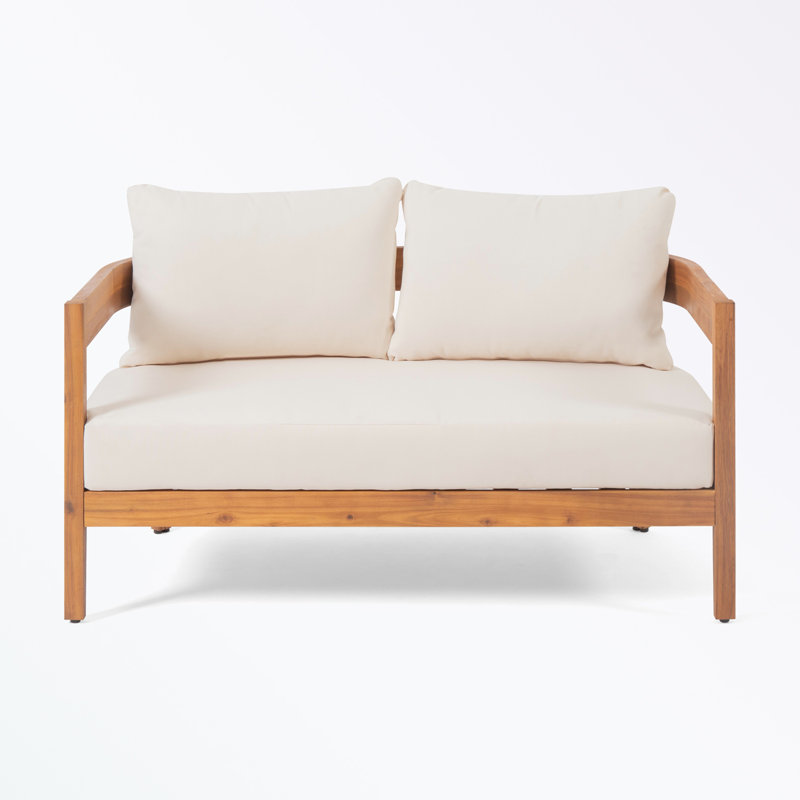 Mobilier d'extérieur d'extérieur en bois avec coussin moelleux