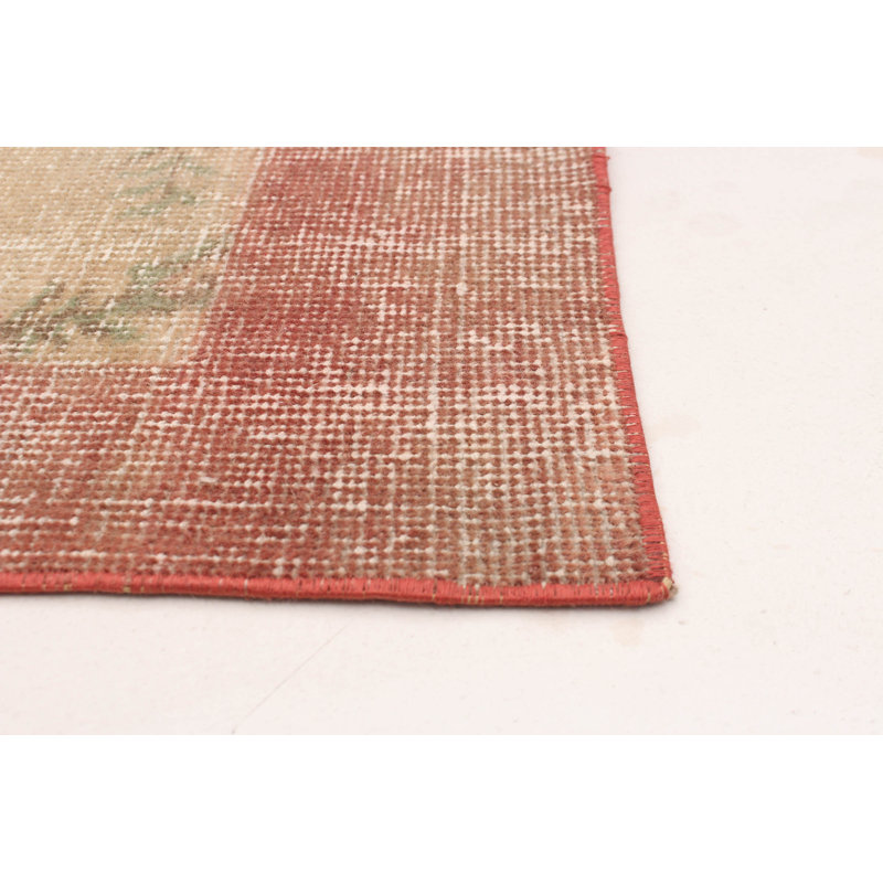 Tapis kaki clair rétro Treauna 3 pi 8 po x 6 pi 3 po