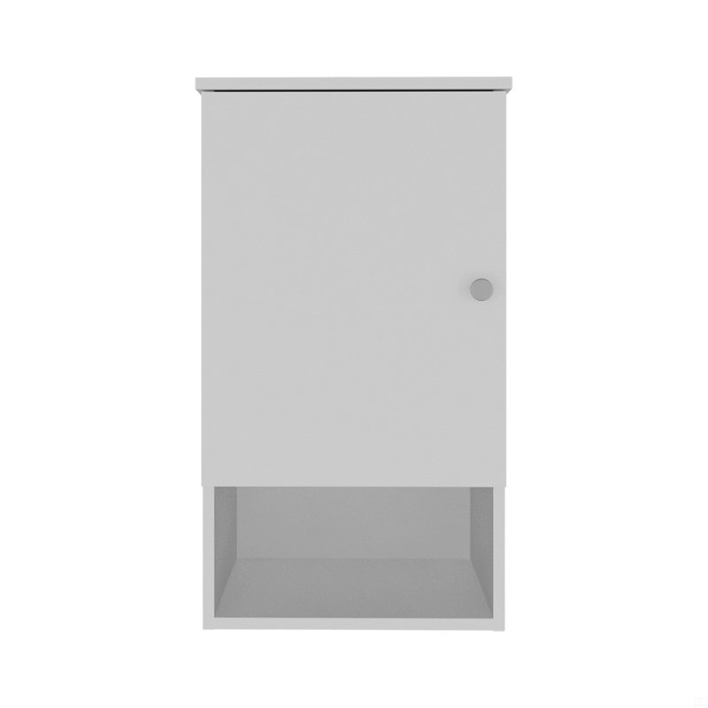 Armoire à pharmacie de 28 po de hauteur avec deux tablettes intérieures et une tablette ouverte, Blanc