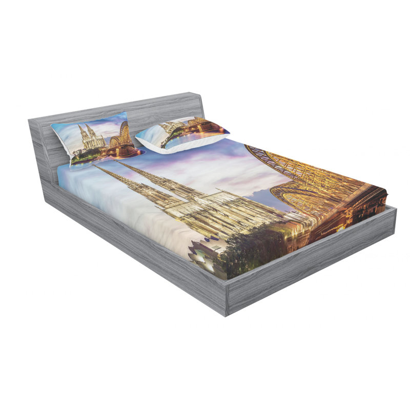 European Microfiber Sheet Set, Queen Sheet Set with Fitted Sheet