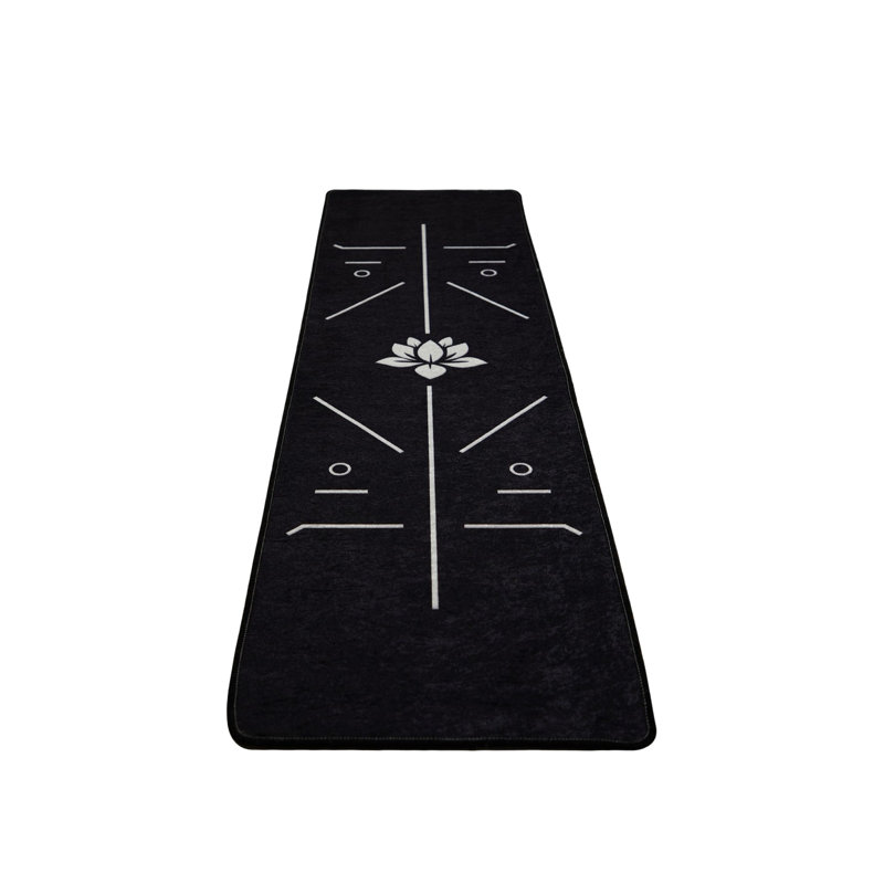 Tapis de yoga de qualité supérieure, noir et blanc, 23,6 po x 78,7 po | 100% polyester, 700 g / m² | Lavable à la machine, passer l'aspirateur, repasser | Surface durable et antidérapante pour la maison ou le studio, parfaite pour les amateurs de yoga et de remise en forme