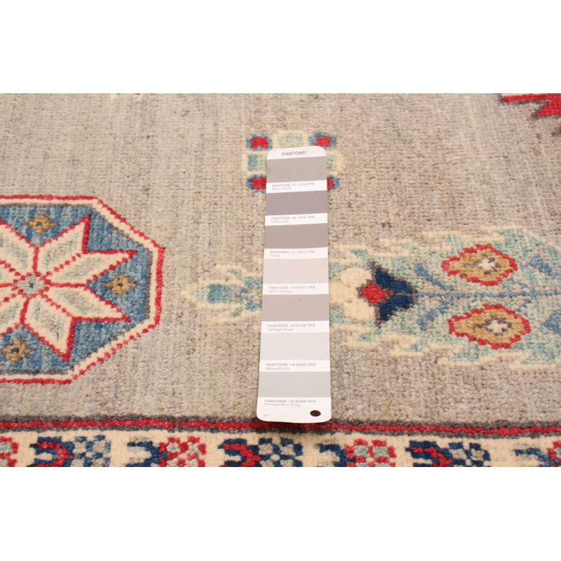 Tapis unique en laine noué à la main 5 pi 7 po x 8 pi nouvel âge en bleu / crème / gris Winterville