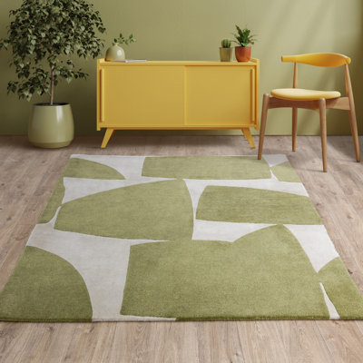 Morvern Hand Tufted Recycled P.E.T Green Area Rug