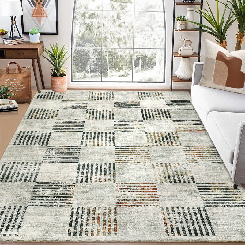 Modern Machine Washable Rug for Living Room Bedroom Non-Slip Area Rugs Foldable Rugs for Playroom Office Kitchen Dinning Room Entryway