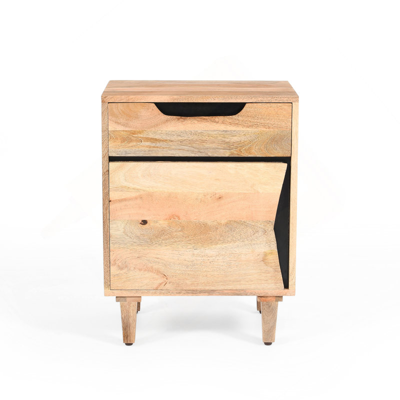 Table de chevet en bois naturel