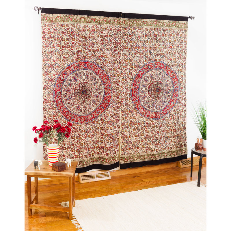 Falmer 100% Cotton Room Darkening Curtain Single Panel, Red