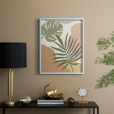 «Mid Century Palm I», reproduction encadrée - bois massif