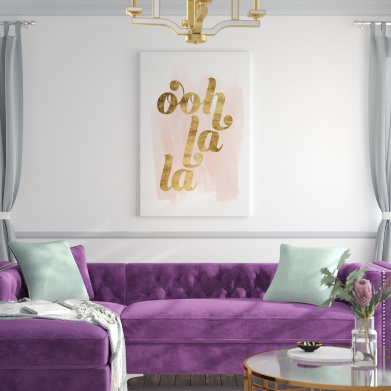 'La Vie in Pink I' by Grace Popp - Typography Print, 122cm H x 81cm W, Black Floater Framed
