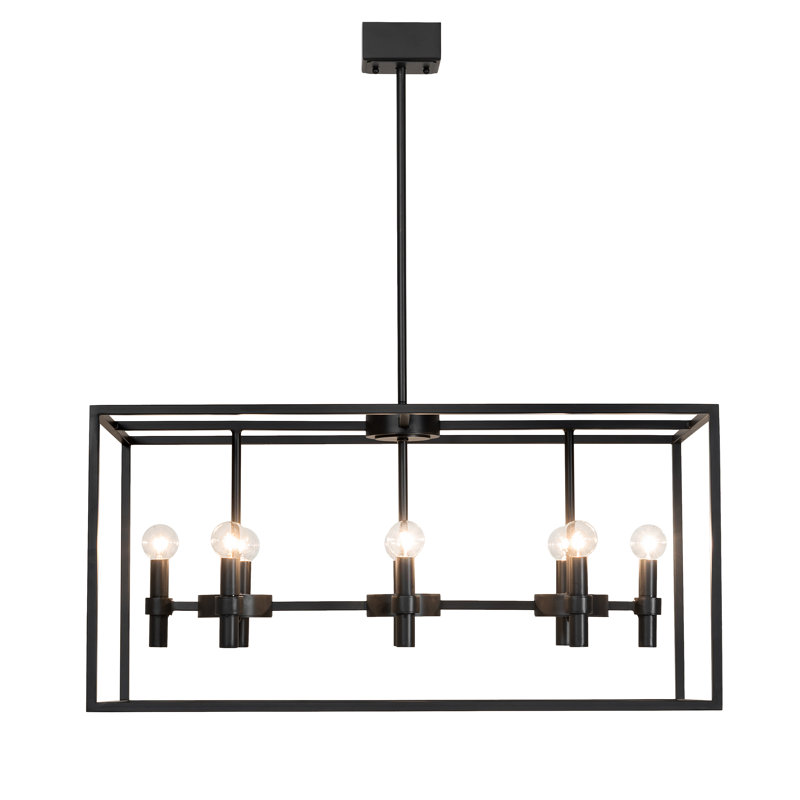 Luminaire suspendu rectangulaire à 8 lumières Kitzi