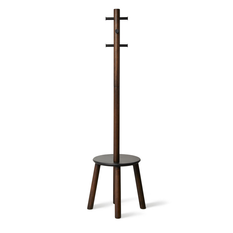 Umbra Pillar Stool and Coatrack, Walnut