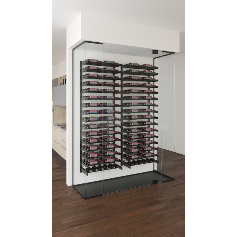 Support à vin industriel en liège noir mat 6 bouteilles Abbie-Marie - H 5 po x l 27,75 po, 6 Wine Bottles, Matte Black