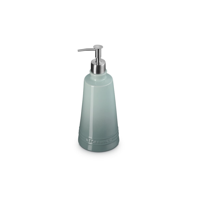 Le Creuset Stoneware Signature Soap Dispenser 20 Oz Sea Salt, Green