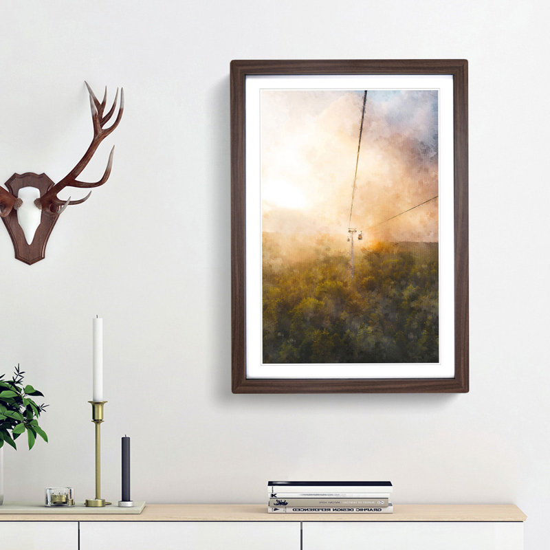 Cable Car in Turkey - Picture Frame Graphic Art Print, 33cm H x 24cm W x 2cm D, Walnut Framed