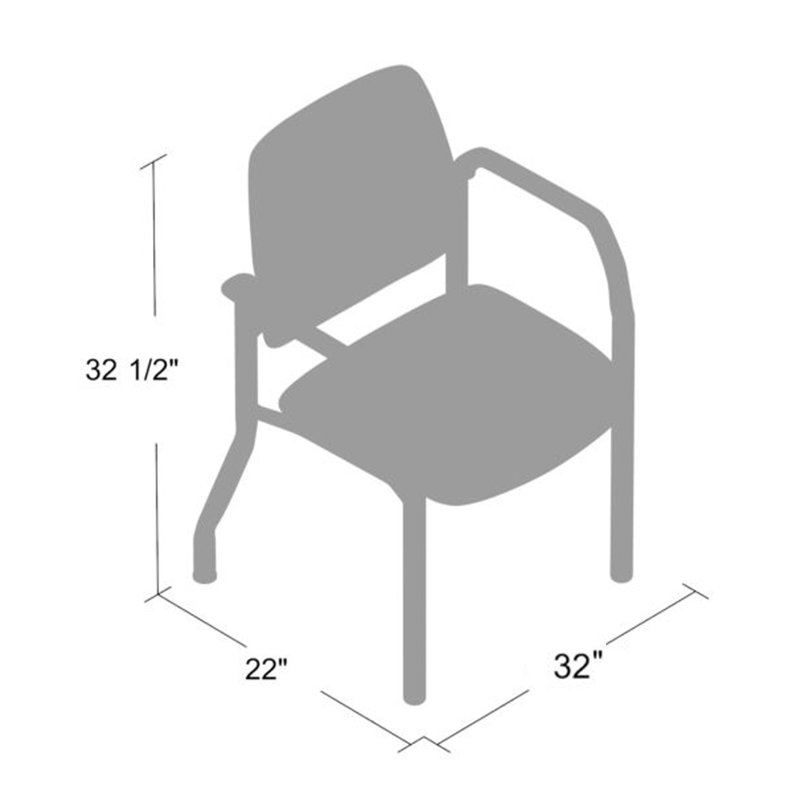 Large fauteuil d'invité Theo XL, 500 lb, vinyle antimicrobien noir, Noir