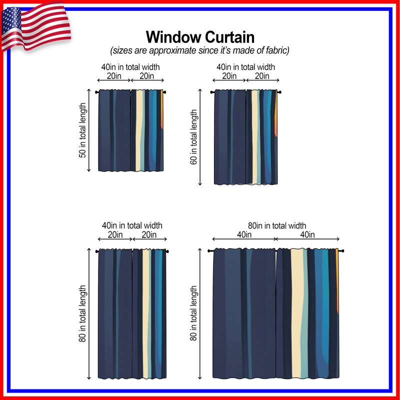 Rideaux de fenêtre colorés et colorés à rayures verticales et obscurcissant - 2 panneaux, Obscurcissement de chambre