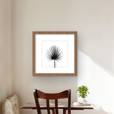 Feuille de chou avec lignes dorées - impression botanique encadrée