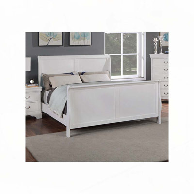 CurvedPanel Bed with Wood Headboard and Footboard