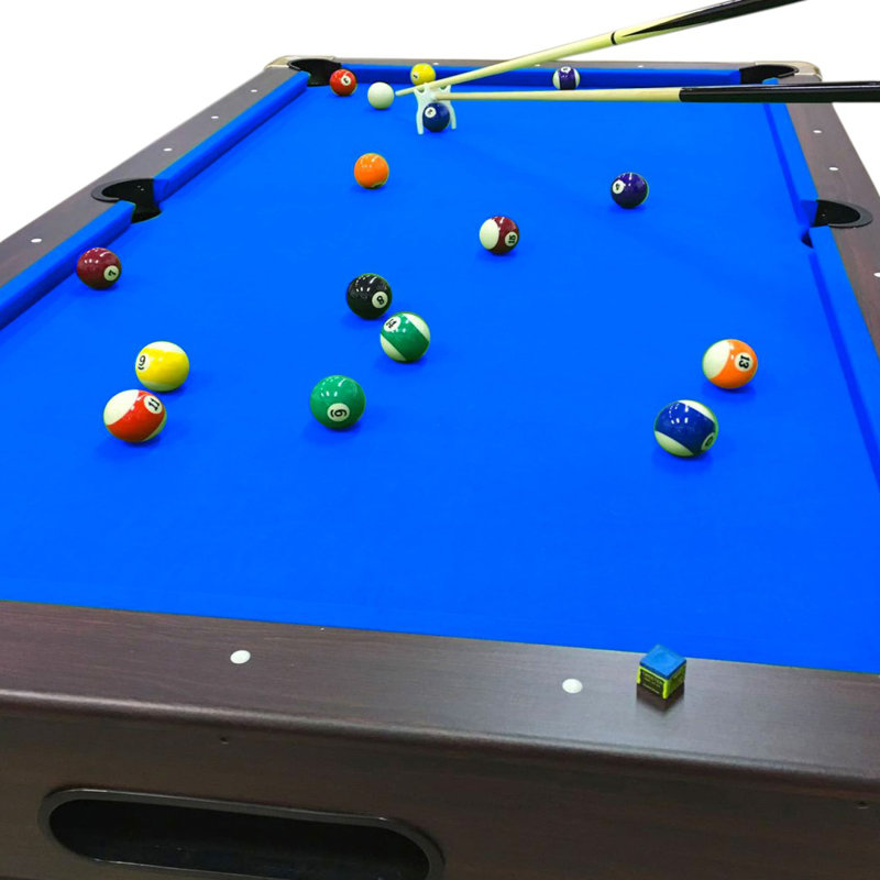 Table de billard professionnelle 8 pi avec feutre bleu, retour de balle et accessoires complets