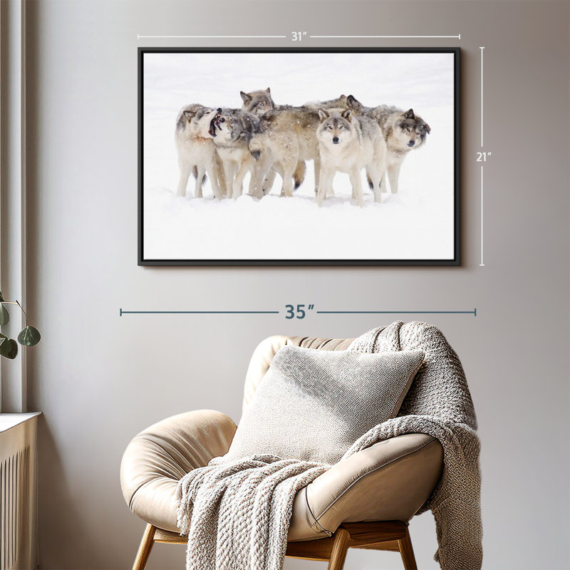 " Timber Wolf Pack Wall Art ", 21" H x 31" W